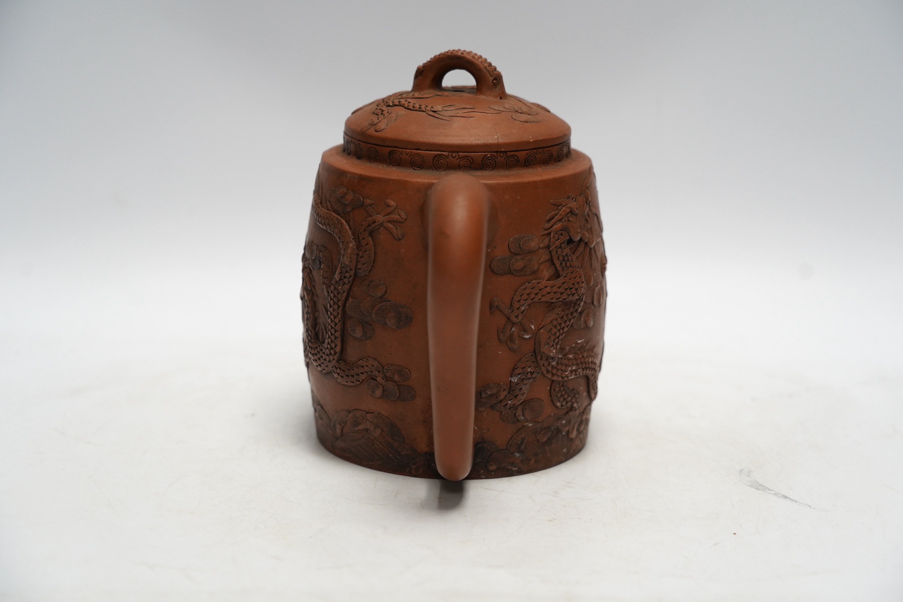 A Chinese Yixing ‘dragon’ teapot, 18cm high